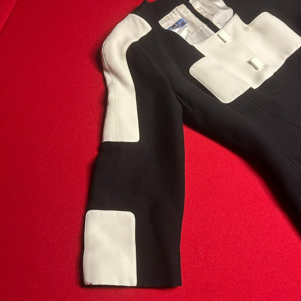 HOLD - Vintage Thierry Mugler Black & White Colorblock Dress Size 44 (Size 10) - Picture 2 of 14